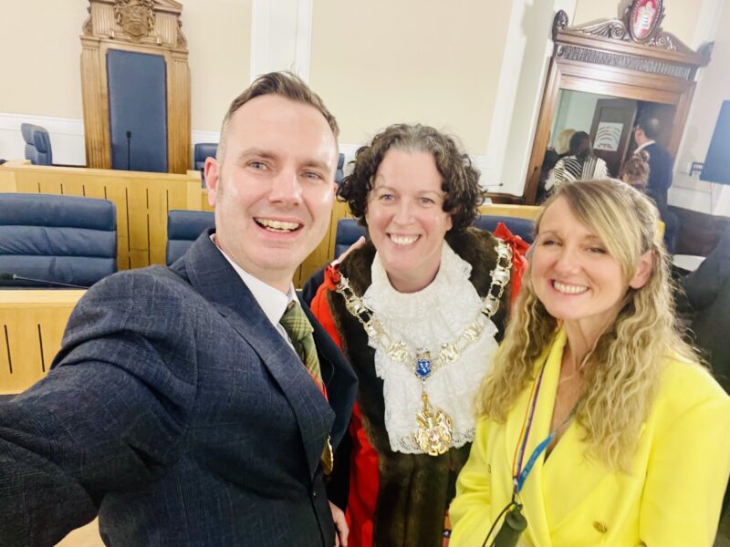 Tom Ross, Cath Hynes and the Mayor of Trafford.