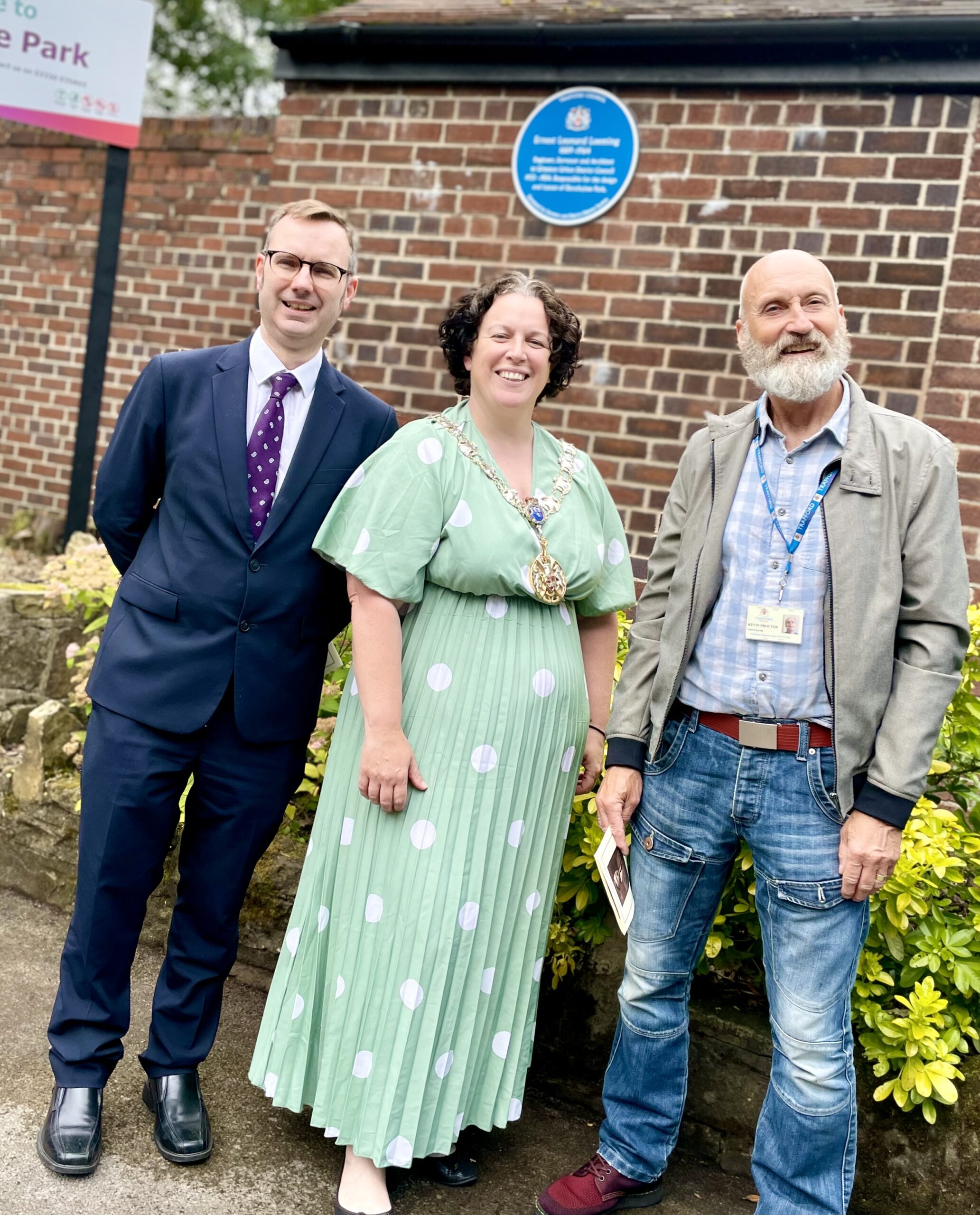 Tom with the Mayor and Kevin Procter at the Blue Plaque event for Ernest Leonard Leeming.