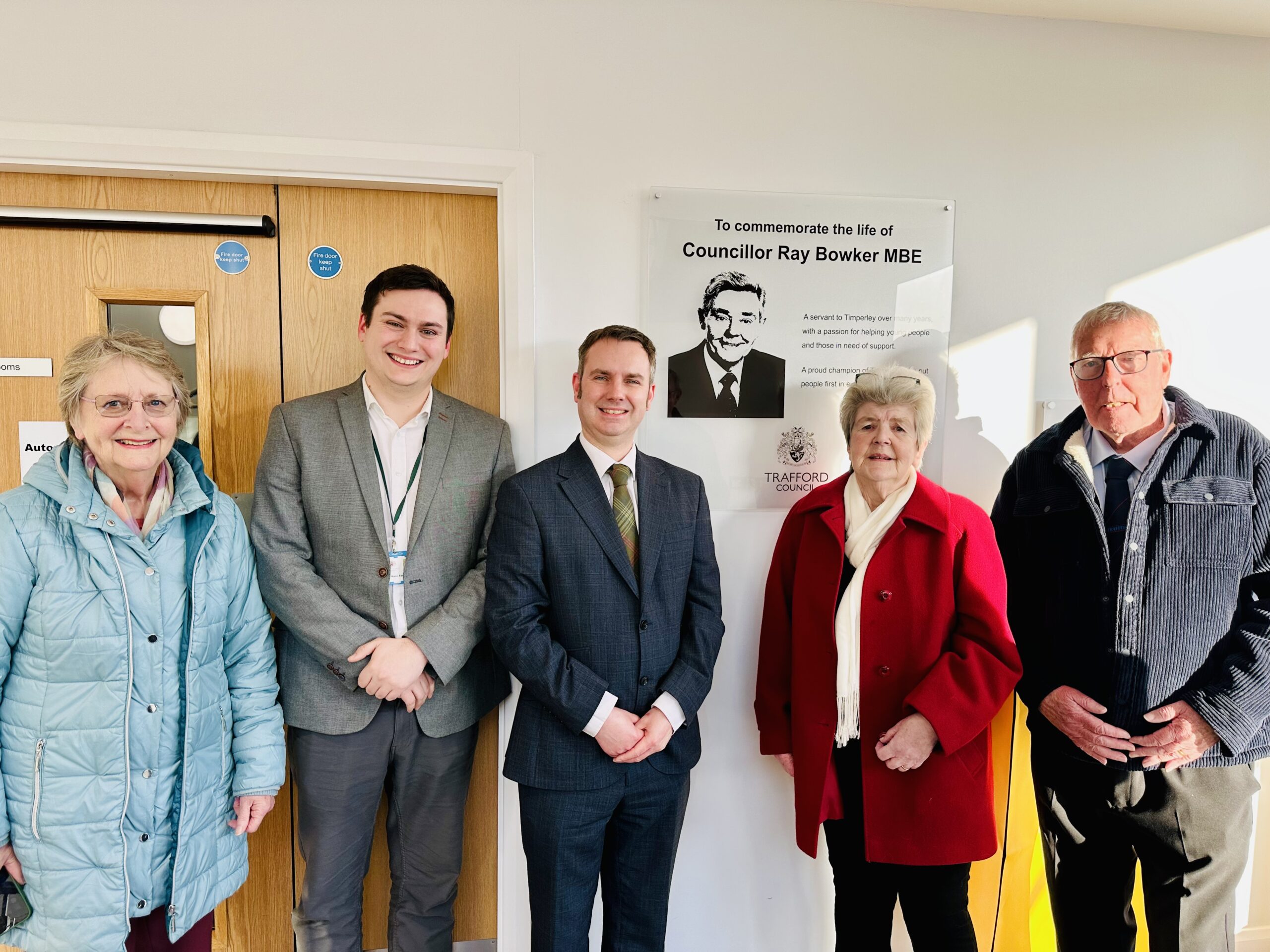 Tom at the unveiling of a plaque commemorating Cllr Ray Bowker