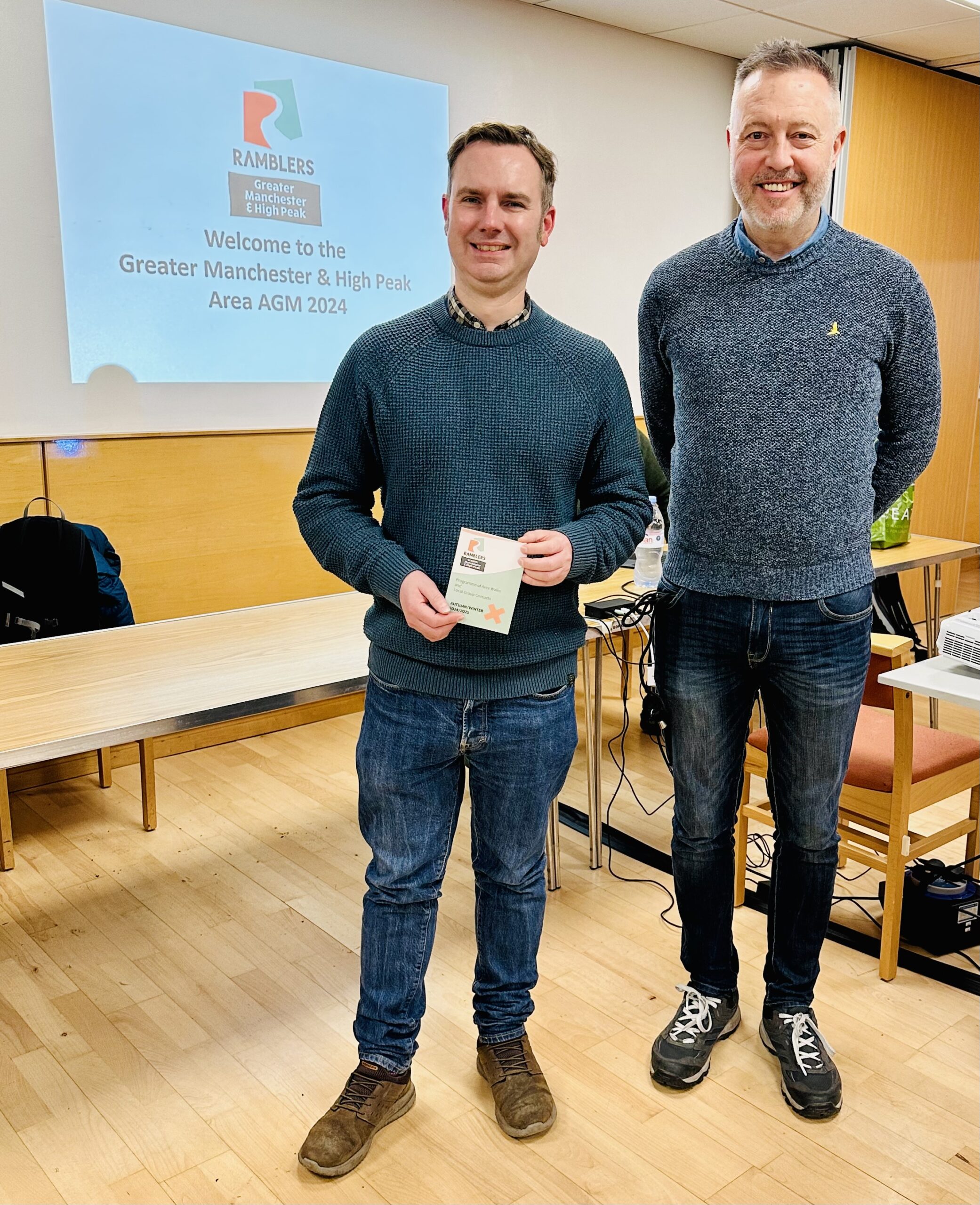 Tom at the Ramblers GM & High Peak AGM with the creator of the GM Ringway, Dr Andrew Read
