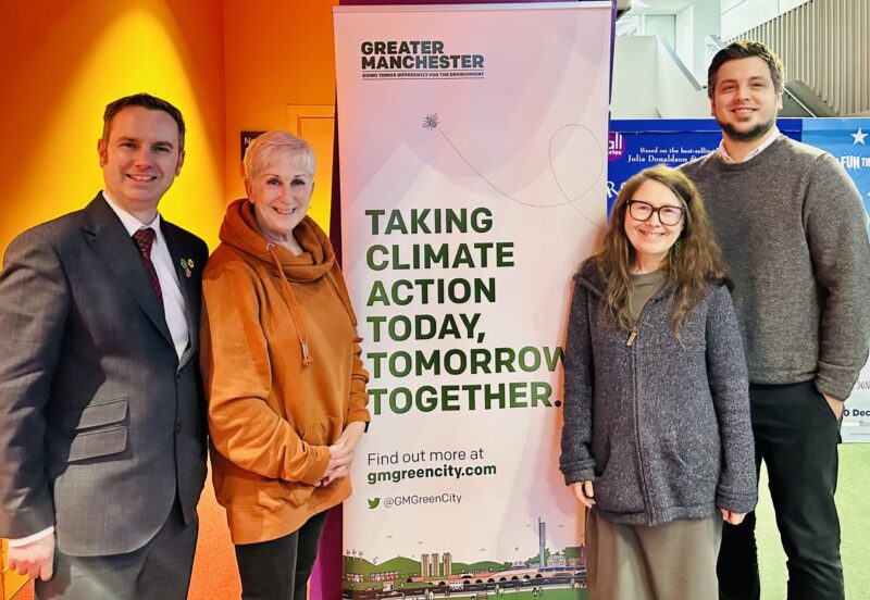 Tom with Trafford councillors Sue Maitland, Jill Axford and Olly Baskerville