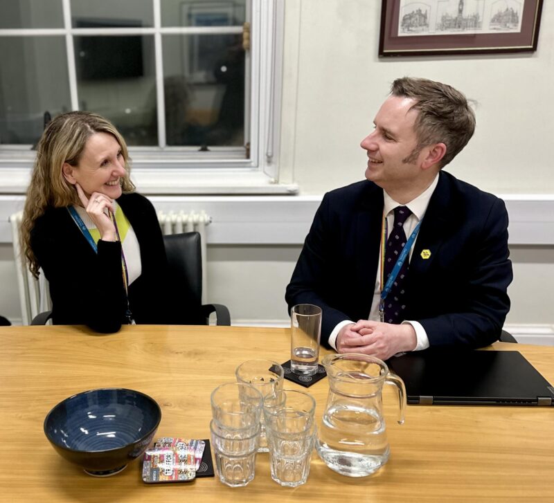 Tom with Deputy Leader of Trafford Council, Cath Hynes