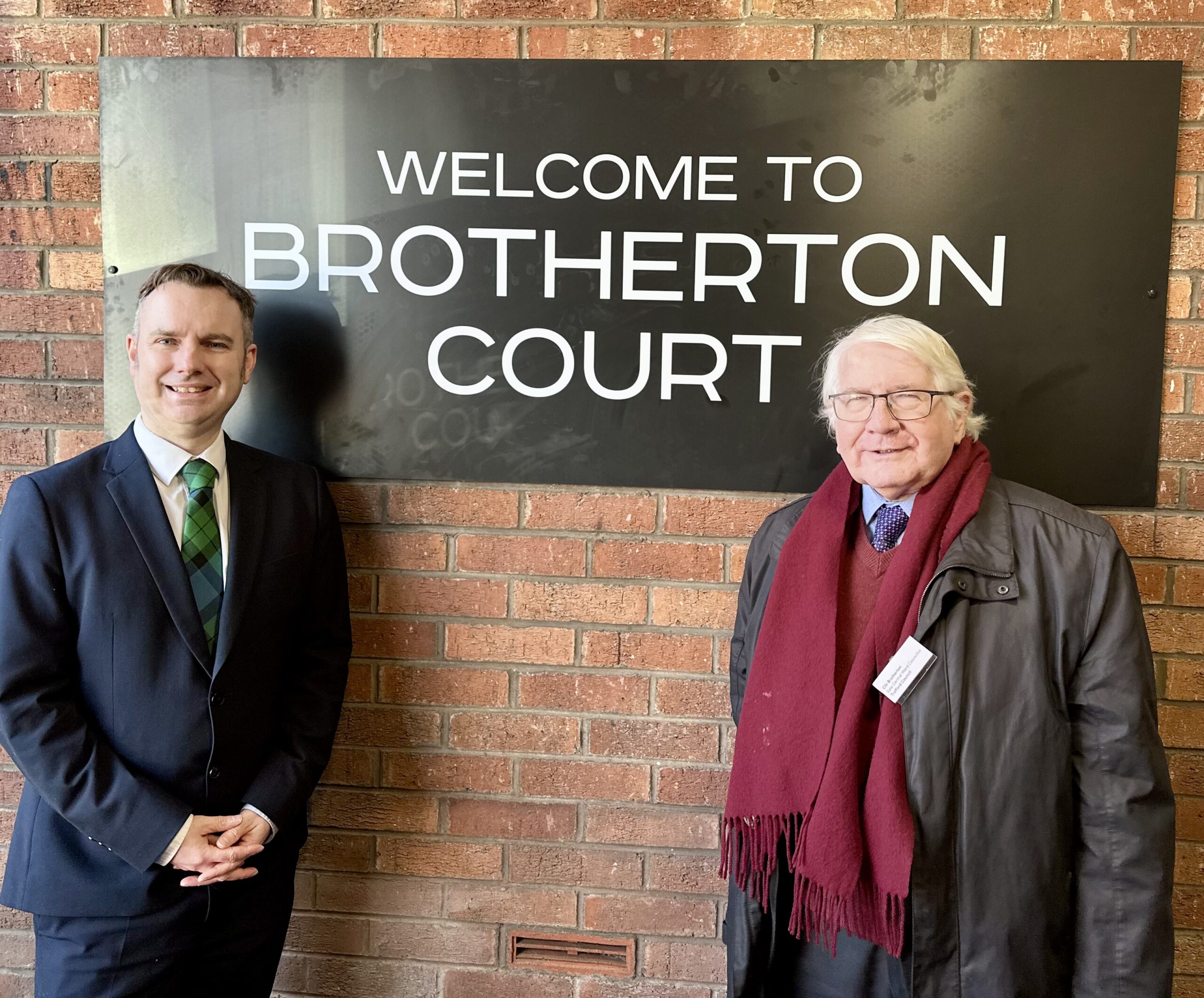 Tom and Cllr Barry Brotherton at Brotherton Court