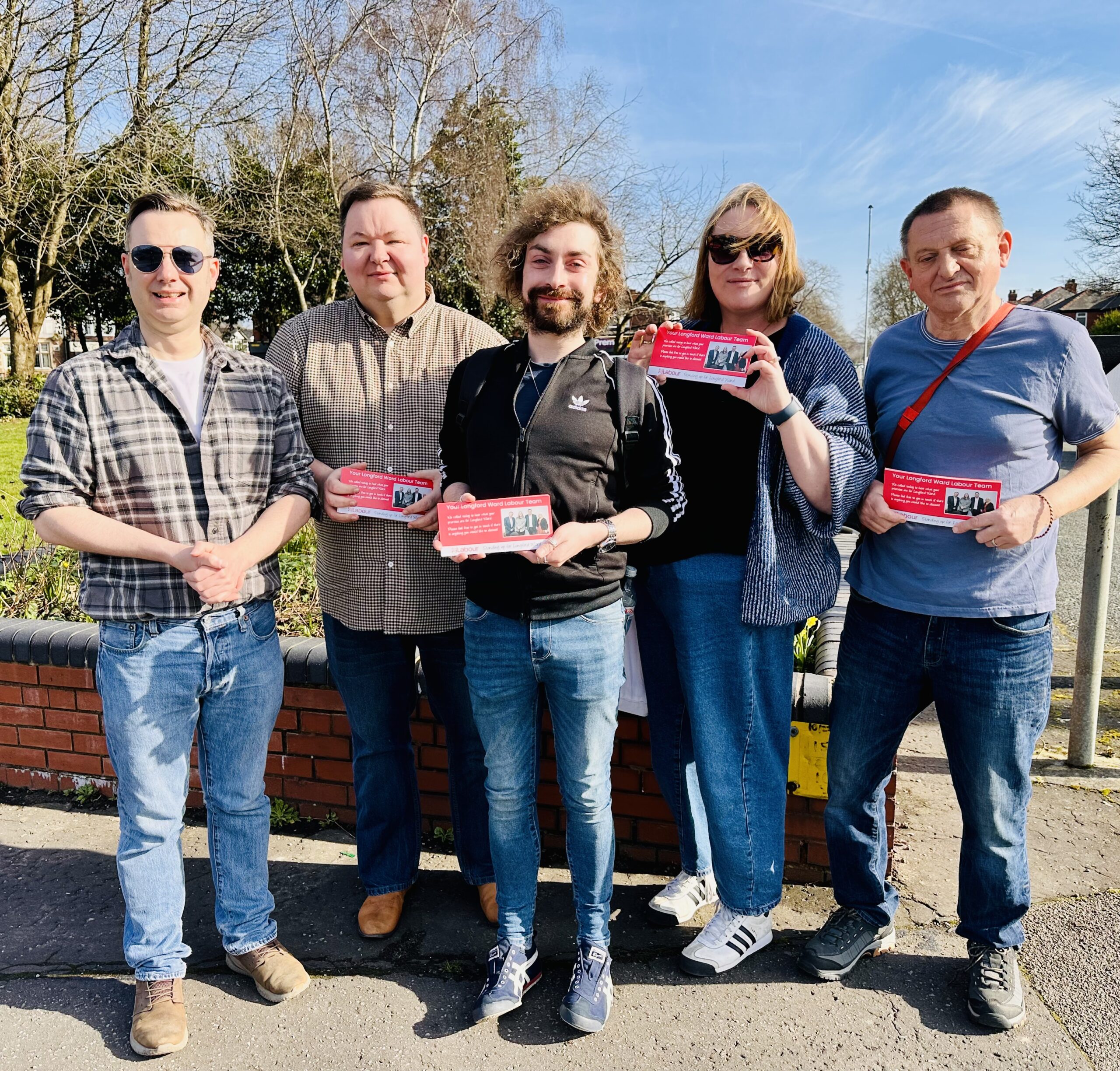 Tom with Andrew Western MP and colleagues on the doorstep in Longford Ward