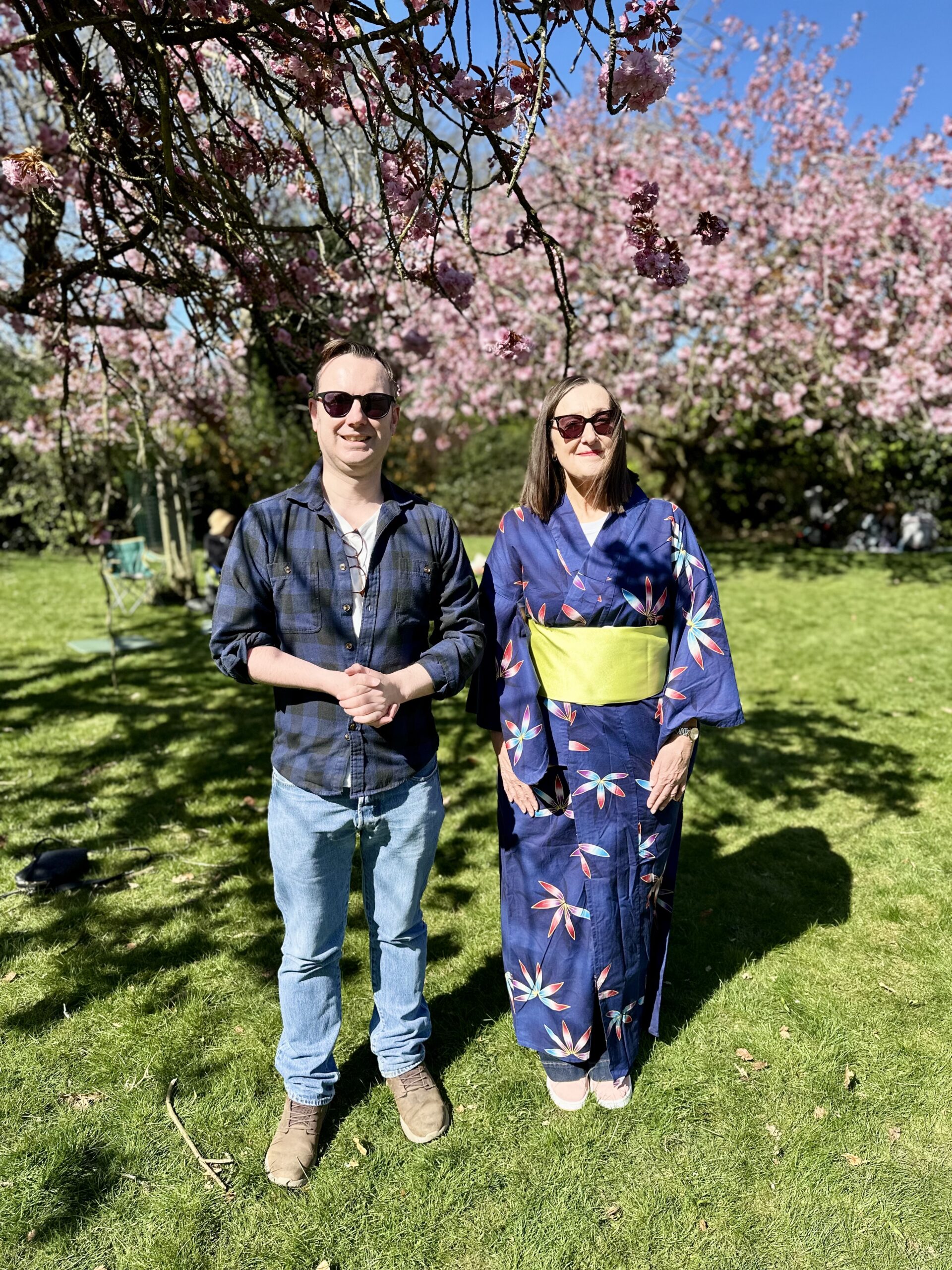 Tom with Jane Slater at the Victoria Park Hanami Festival