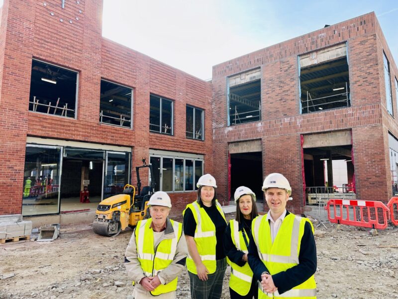 Tom, Steve Adshead, Liz Patel and Jane Slater at the Stretford Town Centre site