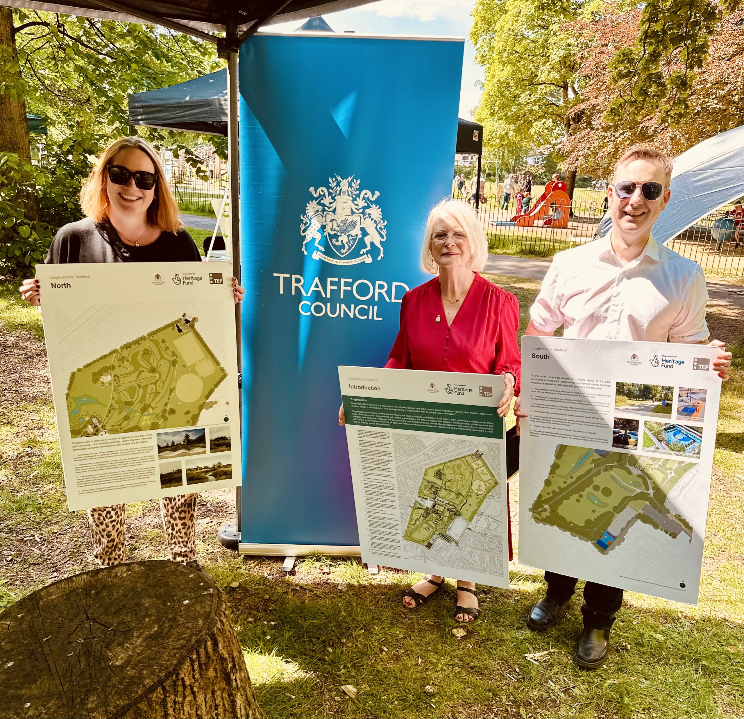 At Longford Park with Cllrs Sarah Haughey & Judith Lloyd