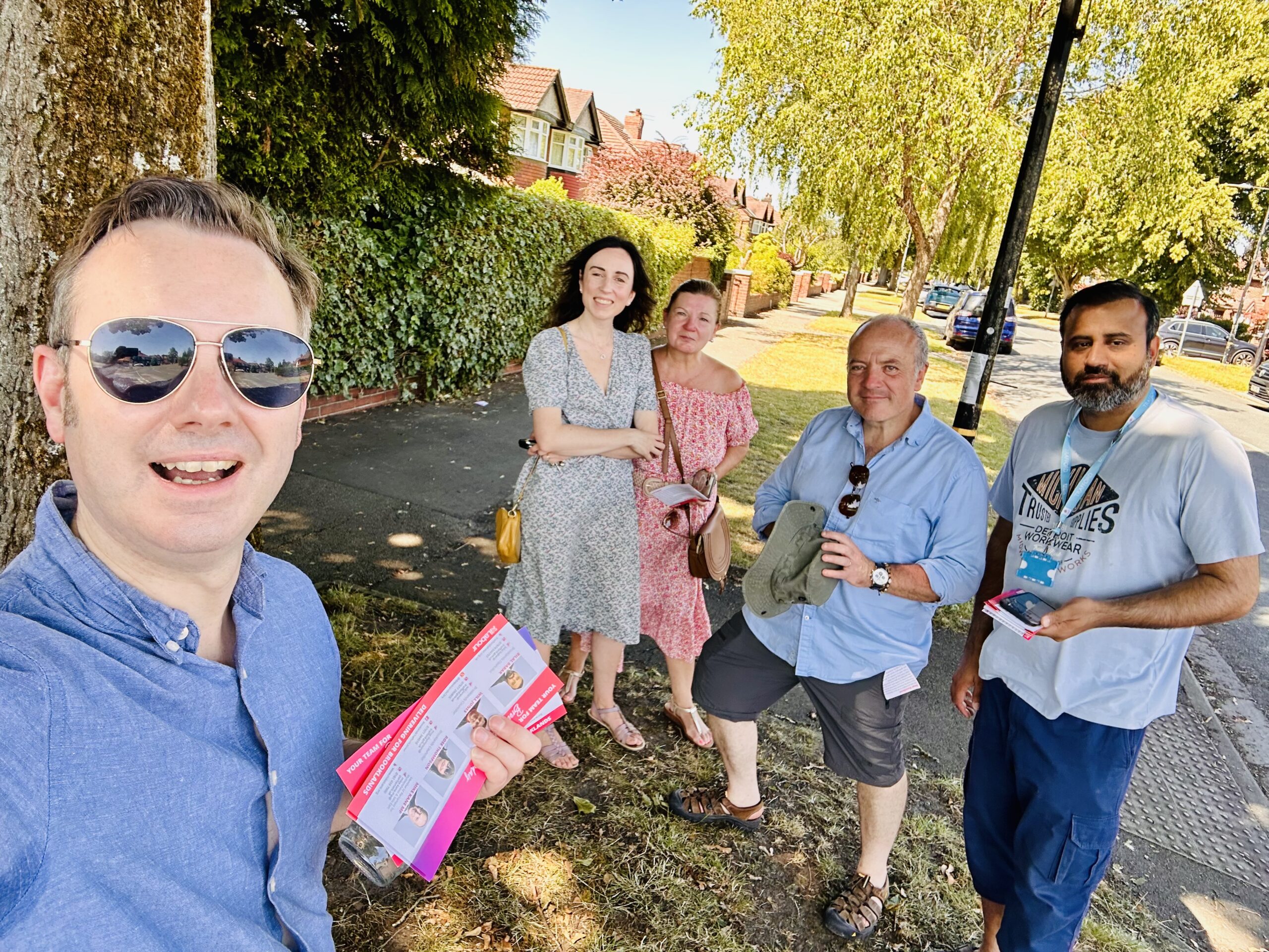 Out on the doorstep in Brooklands with Mike Kane MP