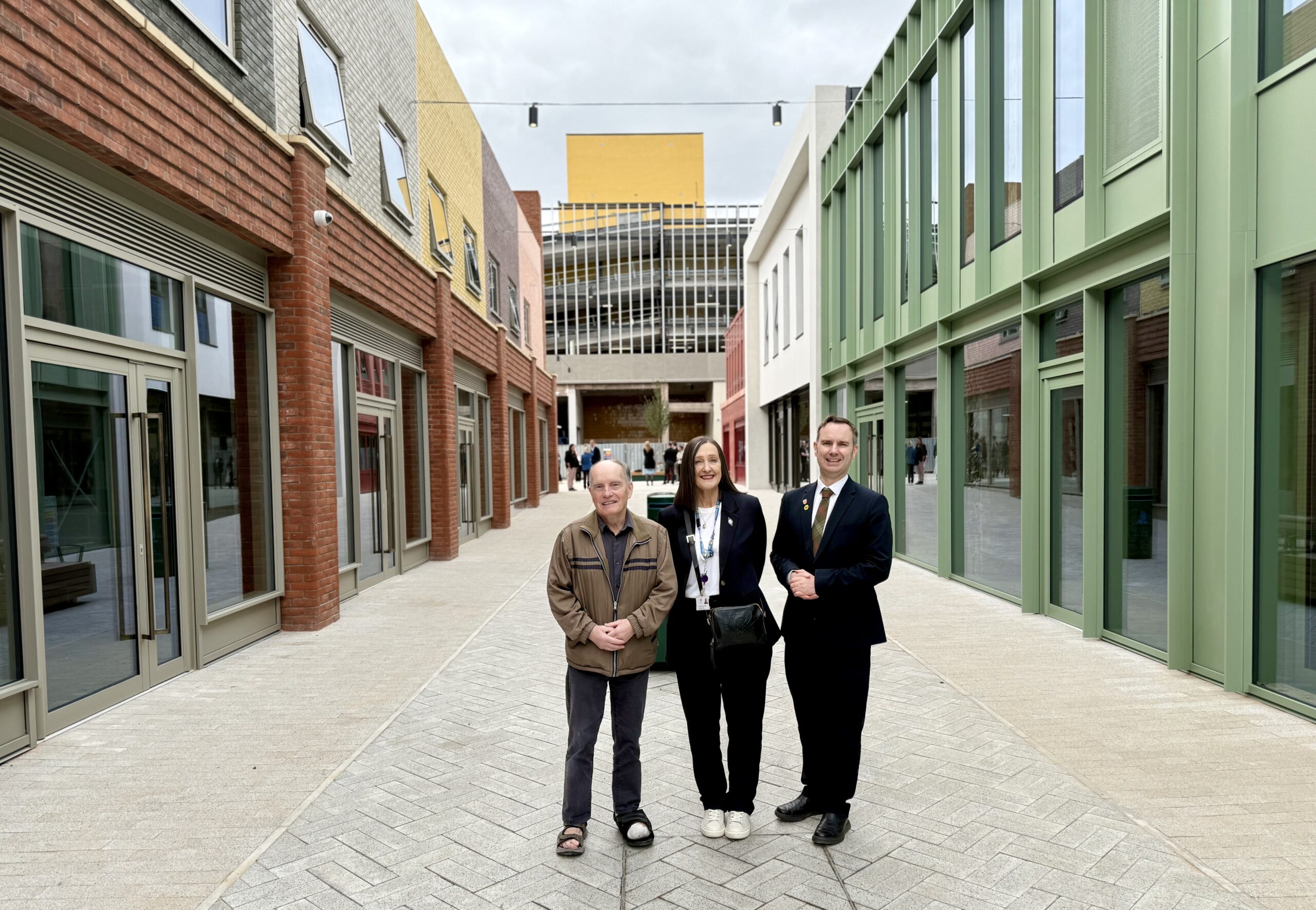 Tom with his ward colleagues Jane and Steve at the opening of King Street in Stretford