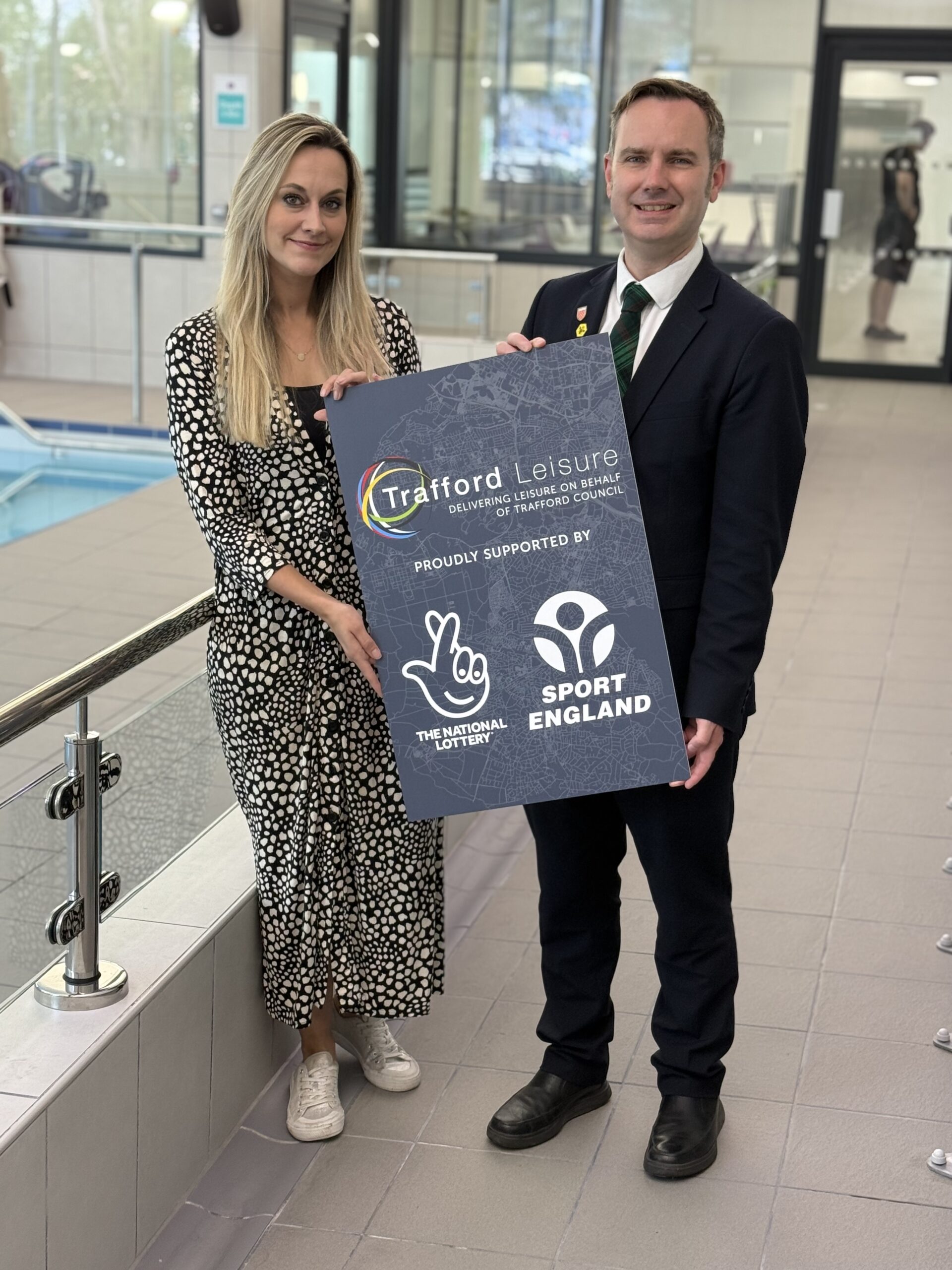 Tom with Cllr Eve Parker at the formal opening of Move Altrincham